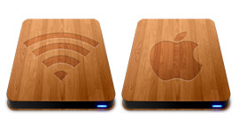 超清晰木纹苹果硬盘PNG图标 